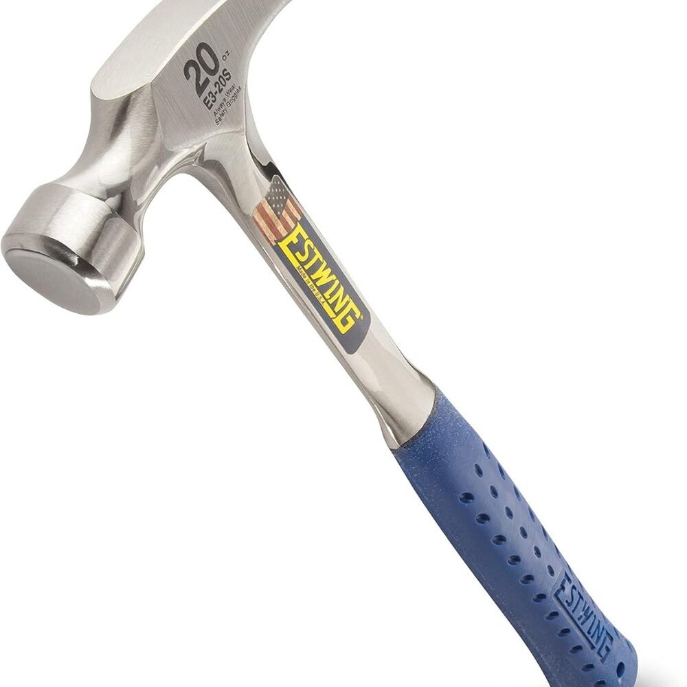 Hammer - 20 oz Straight Rip Claw with Smooth Face & Shock Reduction Grip - E3-20